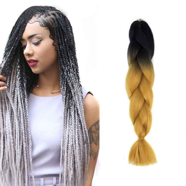 Fashion Color Gradient Individual Braid Wigs Chemical Fiber Big Braids, Length: 60cm(04 Black+Red)