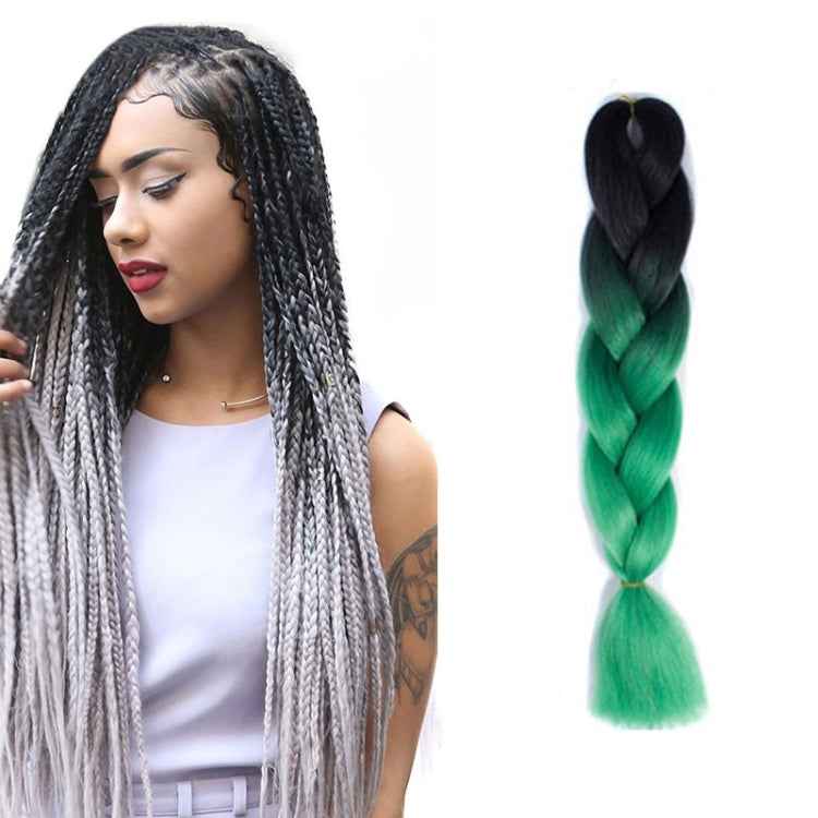 Fashion Color Gradient Individual Braid Wigs Chemical Fiber Big Braids, Length: 60cm(04 Black+Red)