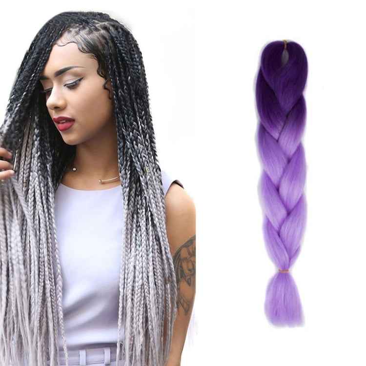 Fashion Color Gradient Individual Braid Wigs Chemical Fiber Big Braids, Length: 60cm(04 Black+Red)