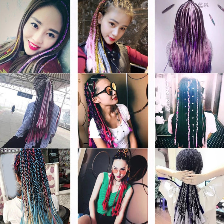 Fashion Color Gradient Individual Braid Wigs Chemical Fiber Big Braids, Length: 60cm(56 Purple+Lake Blue+Light Purple), 21, 35, 37, 38, 44, 45, 46, 47, 49, 50, 51, 56