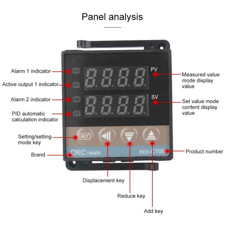 2700W REX-C100 Thermostat + Heat Sink + Thermocouple + SSR-25 DA Solid State Module Intelligent Temperature Control Kit