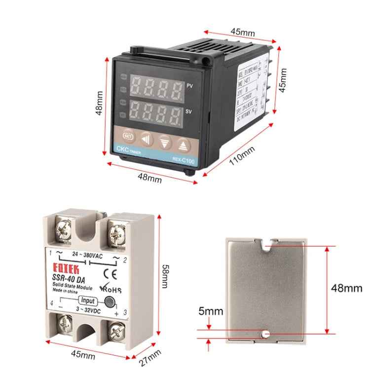 2700W REX-C100 Thermostat + Heat Sink + Thermocouple + SSR-25 DA Solid State Module Intelligent Temperature Control Kit