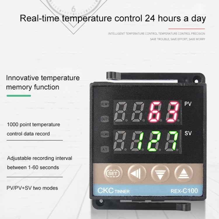 2700W REX-C100 Thermostat + Heat Sink + Thermocouple + SSR-25 DA Solid State Module Intelligent Temperature Control Kit
