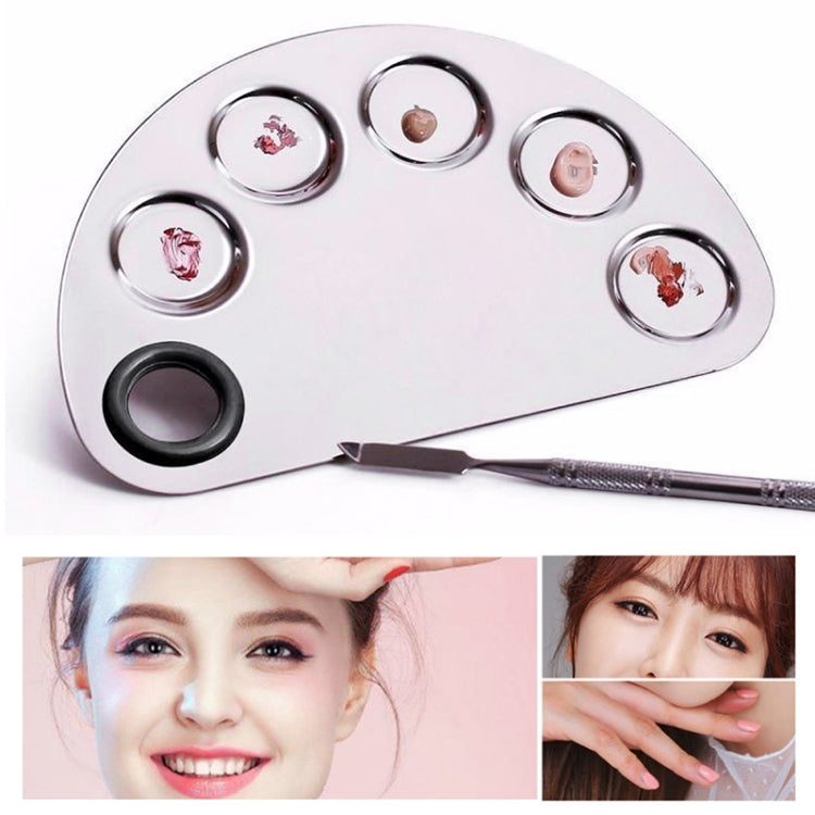 Make-up Semicircle Stainless Steel Palette 156x100mm