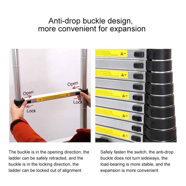 Multifunctional Thickened Aluminum Alloy Single-sided Telescopic Ladder, Size: 4.4m