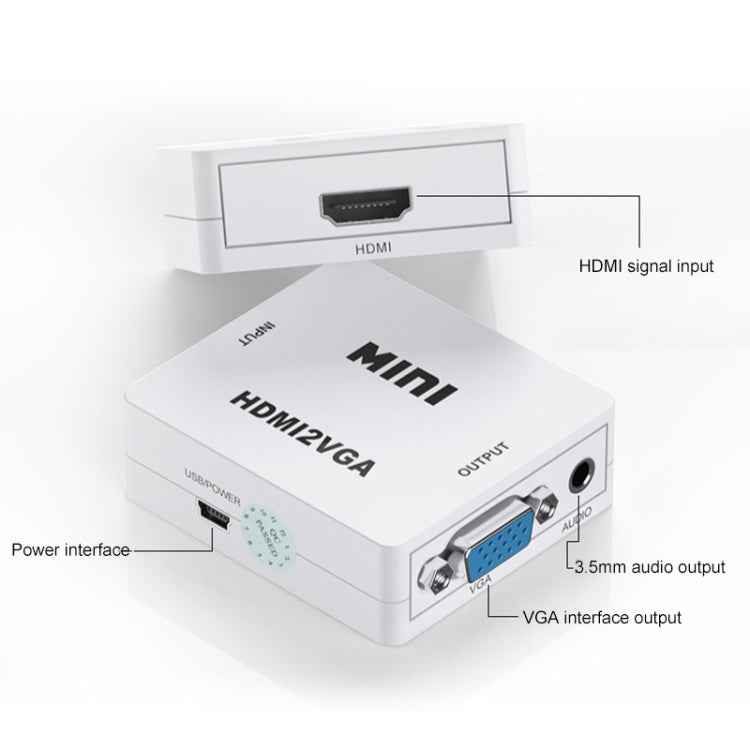 HOWEI HW-2109 Mini HDMI to VGA Video Audio Converter