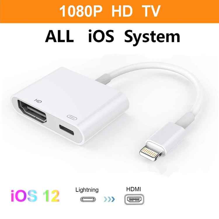 E-Gin-LTH-002 8 Pin Digital AV to HDMI Adapter + USB Charging Port for 1080P HD TV Display Screen Device