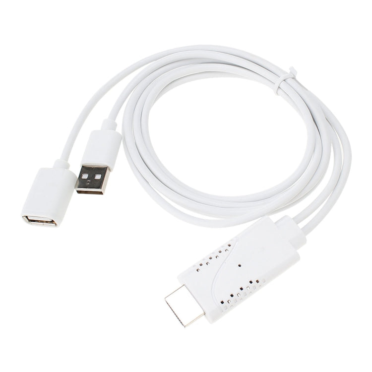 USB Male + USB 2.0 Female to HDMI Phone to HDTV Adapter Cable
