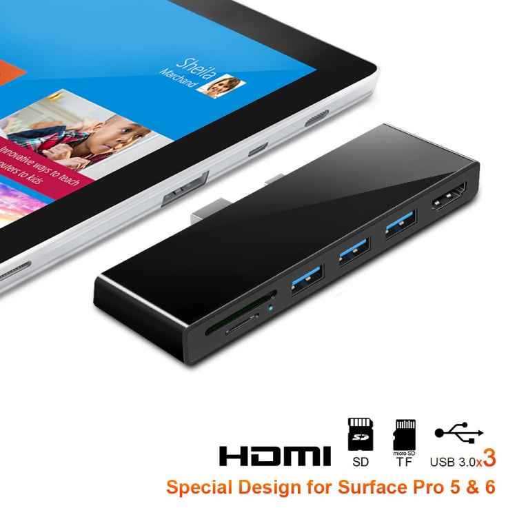 ROCKETEK SK-S5H 3 x USB 3.0 + HDMI + SD / TF Memory Card Reader HUB 4K HDMI Adapter