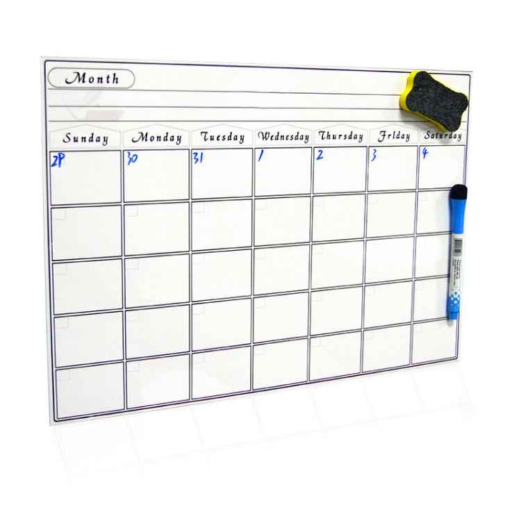 Magnetic Monthly Planner Refrigerator Magnet PET Magnetic Soft Whiteboard, Size: 29.7cm x 42cm