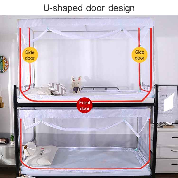 Student Dormitory Square Ceiling Zipper Mosquito Net Encryption Zipper Three Door Defence Mosquito for Upper Berth