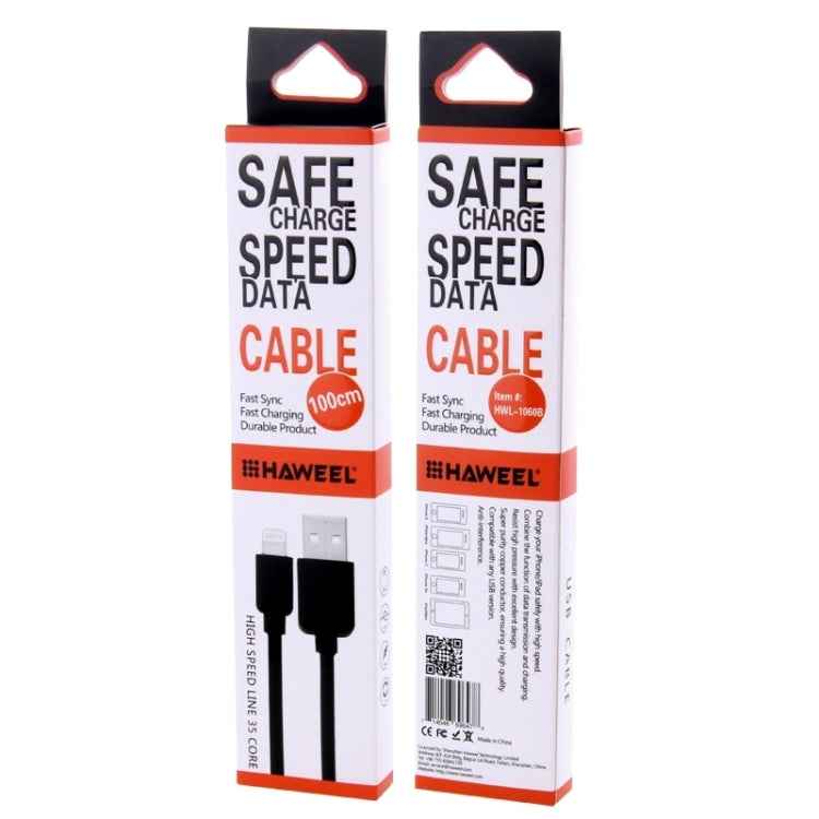 HAWEEL 1m High Speed 35 Cores 8 Pin to USB Sync Charging Cable for iPhone, iPad