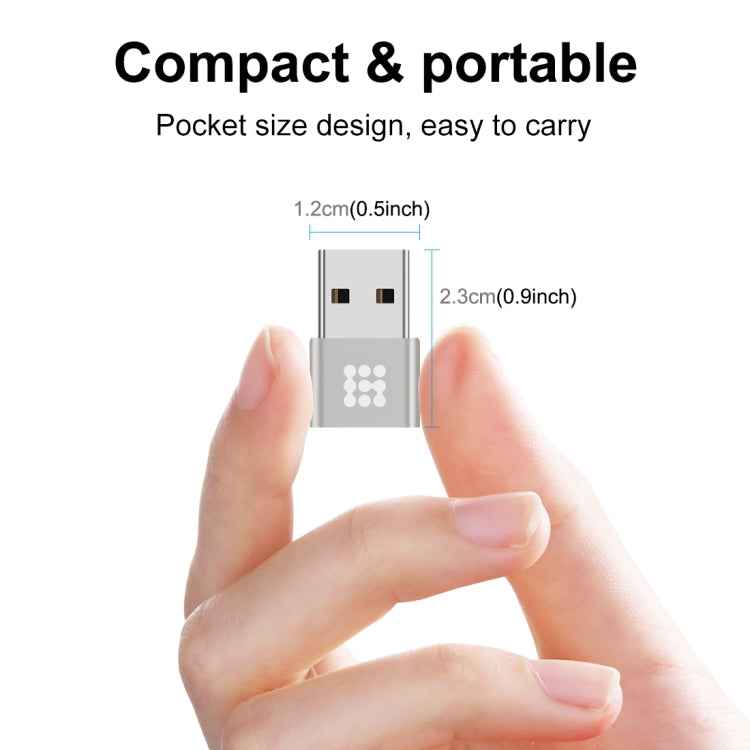 HAWEEL USB-C / Type-C Female to USB 2.0 Male Aluminum Alloy Adapter, Support Charging & Transmission Data