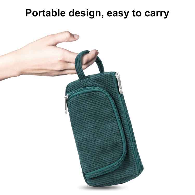 HAWEEL Corduroy Triangular Pen Case Makeup Pouch Travel Cosmetic Organizer Bag