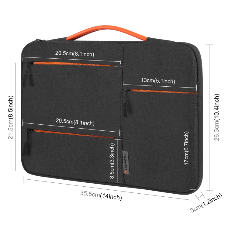 HAWEEL 14.0 inch-15.0 inch Laptop Sleeve Case Zipper Briefcase Handbag For Macbook, Samsung, Lenovo Thinkpad, Sony, DELL Alienware, CHUWI, ASUS, HP Laptops