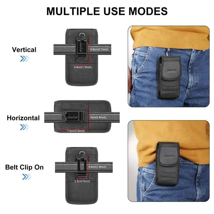 HAWEEL 4.7-6.1 inch Nylon Cloth Phone Belt Clip Carrying Pouch with Card Slot