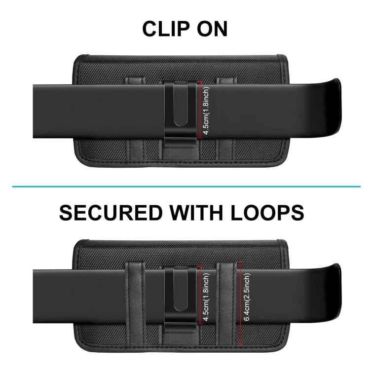 HAWEEL 4.7-6.1 inch Nylon Cloth Phone Belt Clip Horizontal Carrying Pouch with Card Slot