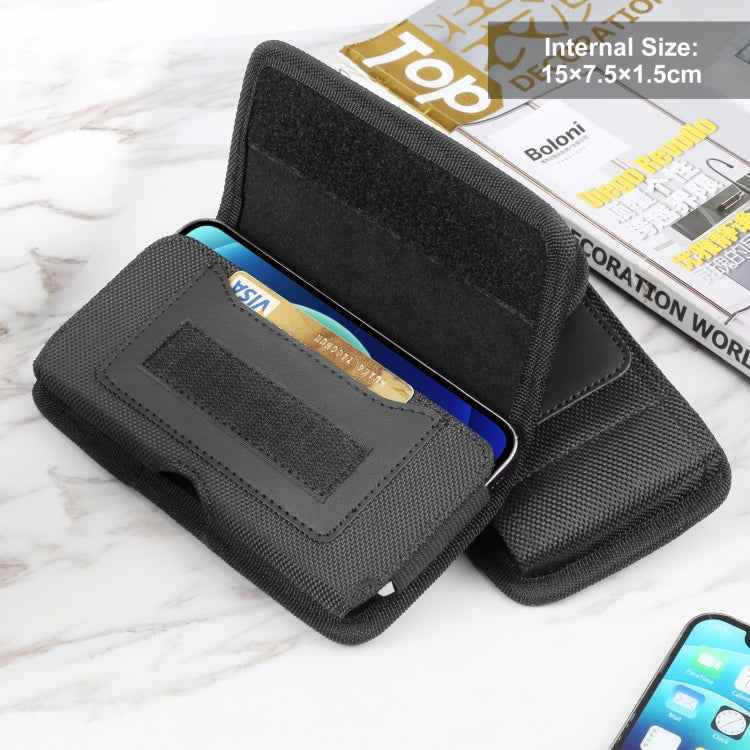 HAWEEL 4.7-6.1 inch Nylon Cloth Phone Belt Clip Horizontal Carrying Pouch with Card Slot