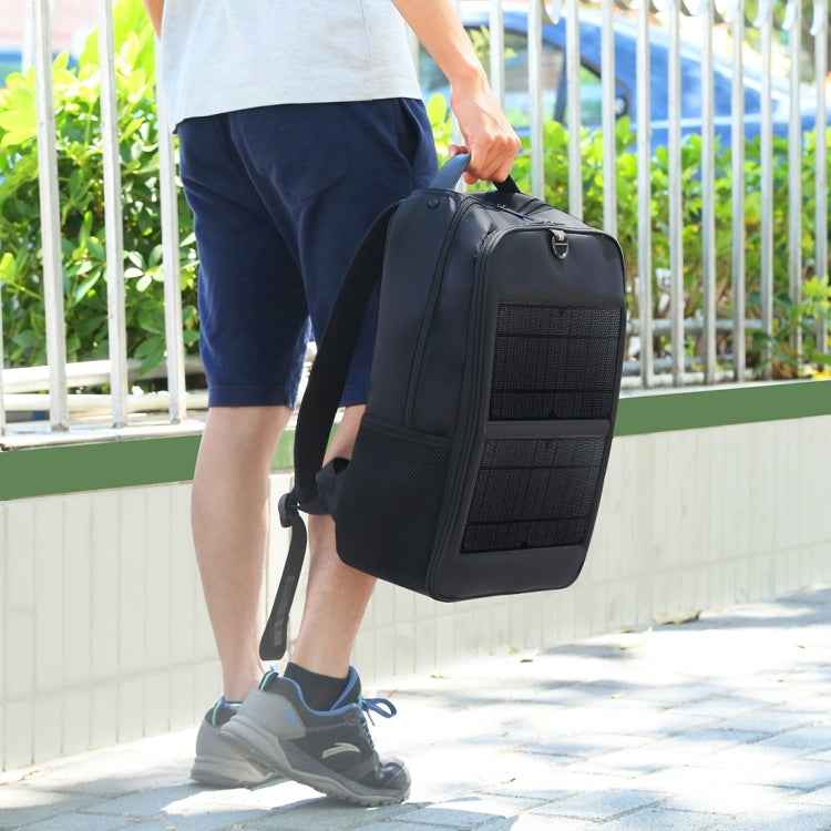 HAWEEL 14W Solar Panel Power Backpack Laptop Bag with Handle and 5V / 2.1A Max USB Charging Port