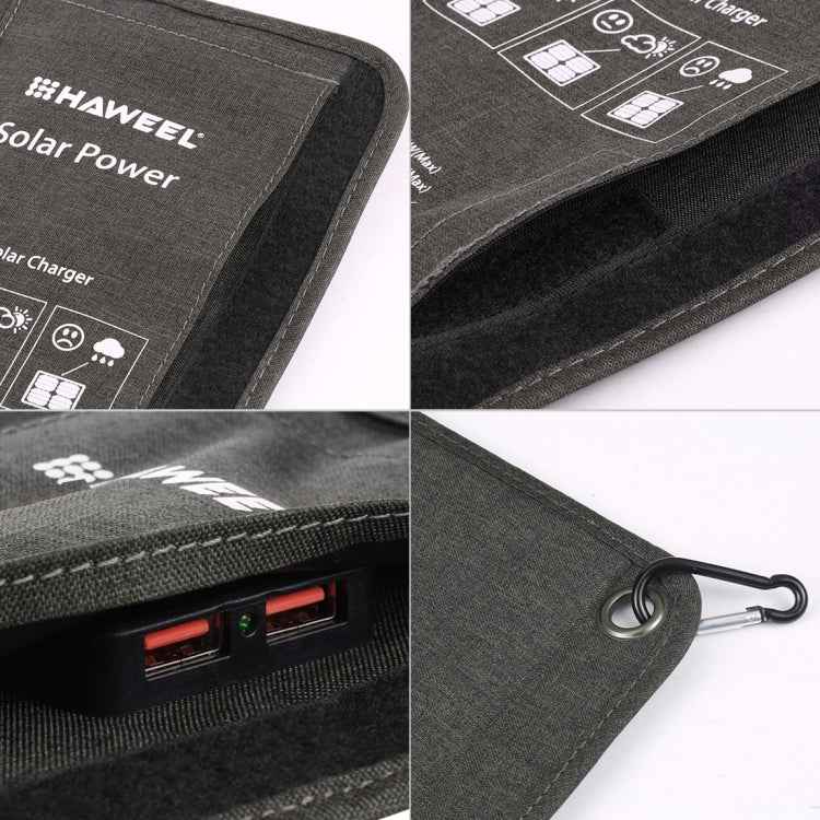 HAWEEL 21W Foldable Solar Panel Charger with 5V 3A Max Dual USB Ports