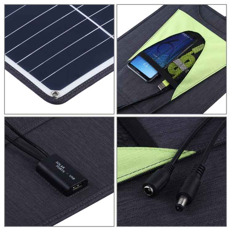 HAWEEL 3 PCS 20W Monocrystalline Silicon Solar Power Panel Charger, with USB Port & Holder & Tiger Clip, Support QC3.0 and AFC