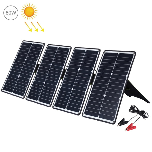 HAWEEL 4 PCS 20W Monocrystalline Silicon Solar Power Panel Charger, with USB Port & Holder & Tiger Clip, Support QC3.0 and AFC