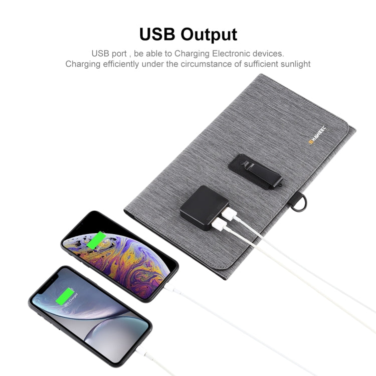 HAWEEL 21W Ultrathin 3-Fold Foldable 5V / 3A Solar Panel Charger with Dual USB Ports, Support QC3.0 and AFC