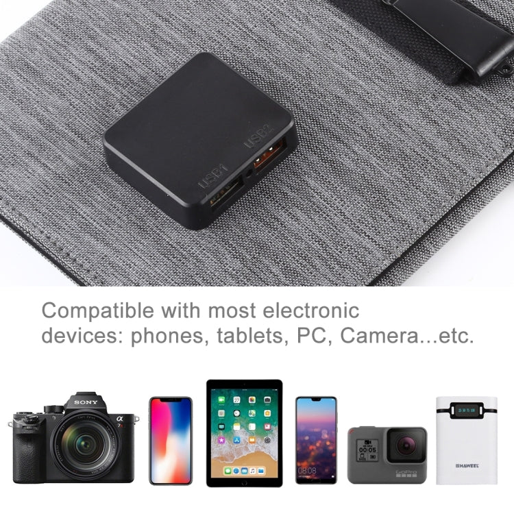 HAWEEL 21W Ultrathin 3-Fold Foldable 5V / 3A Solar Panel Charger with Dual USB Ports, Support QC3.0 and AFC