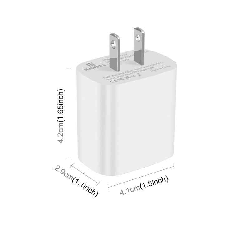 HAWEEL 20W Dual-Port Fast Charger Adapter, US Plug, Dual-Port Charger US Plug