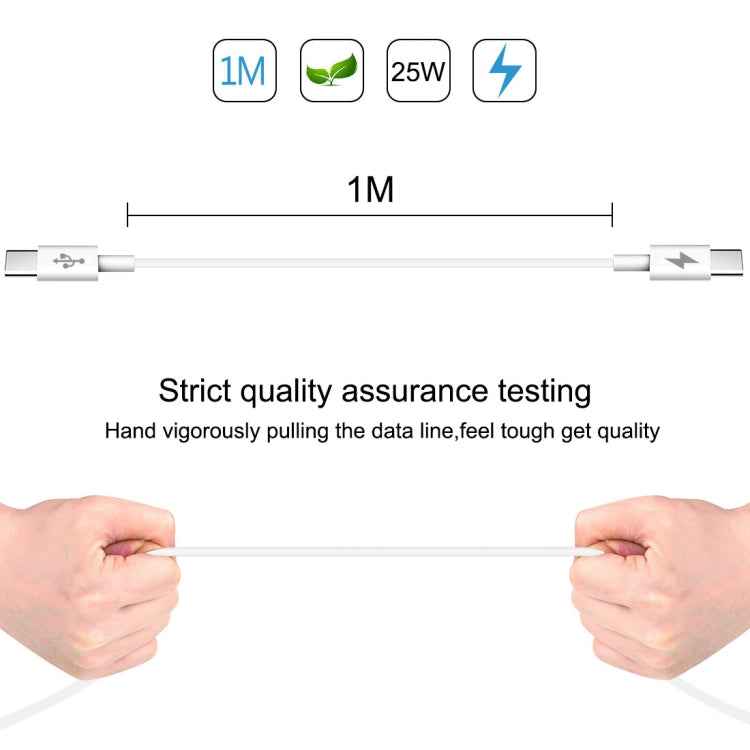 HAWEEL 25W 3A Type-C / USB-C to Type-C / USB-C PD Fast Charging Data Cable, Length: 1m