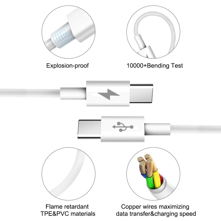 HAWEEL 25W 3A Type-C / USB-C to Type-C / USB-C PD Fast Charging Data Cable, Length: 2m