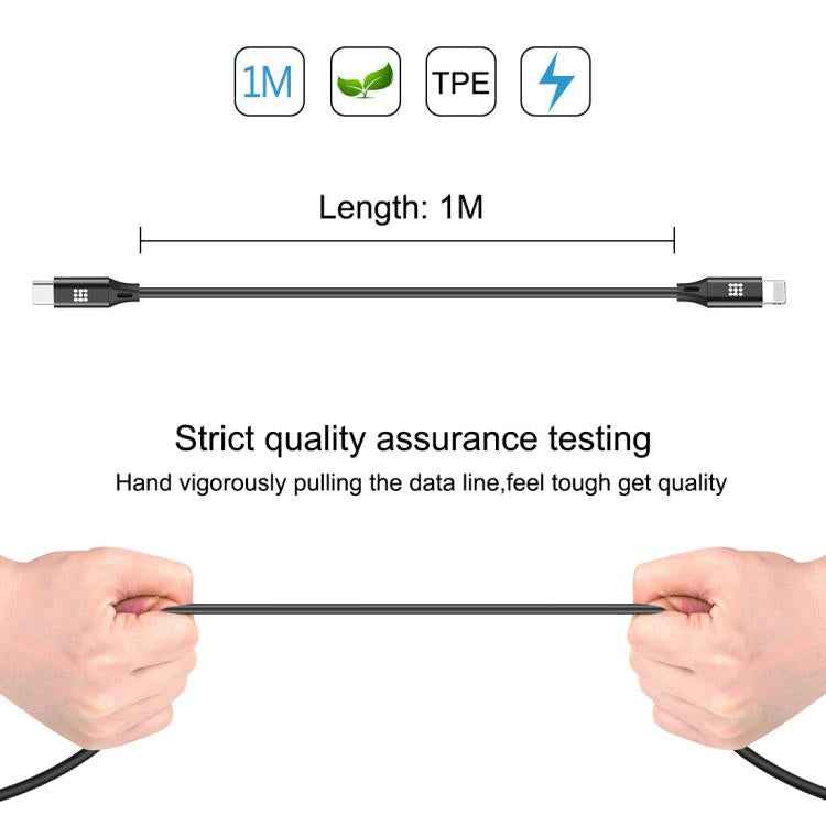 HAWEEL 1m USB-C / Type-C to 8 Pin OTG Sync Data / Charging Cable