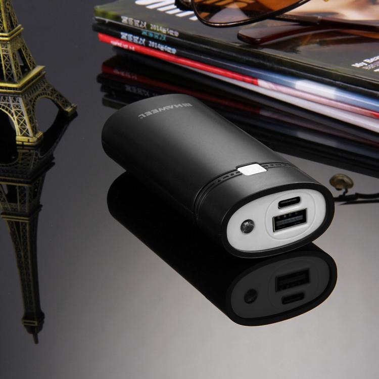 HAWEEL DIY 2x 18650 Battery (Not Included) 5600mAh Power Bank Shell Box with USB Output & Indicator, DIY 2 Batteries(Black)