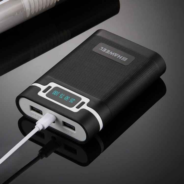 HAWEEL DIY 4 x 18650 Battery (Not Included) 10000mAh Power Bank Shell Box with 2 x USB Output & Display for iPhone, Galaxy, Sony, HTC, Google, Huawei, Xiaomi, Lenovo and other Smartphones