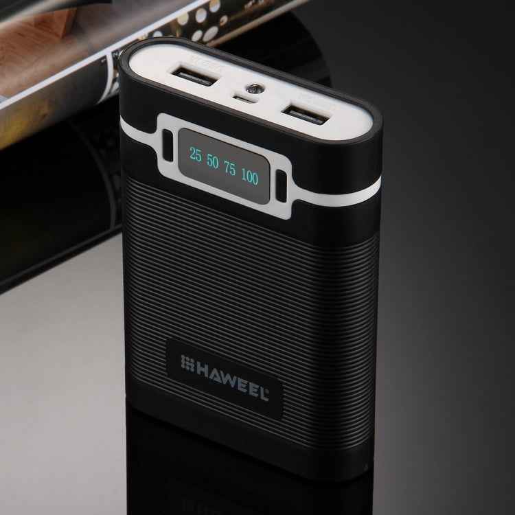 HAWEEL DIY 4 x 18650 Battery (Not Included) 10000mAh Power Bank Shell Box with 2 x USB Output & Display for iPhone, Galaxy, Sony, HTC, Google, Huawei, Xiaomi, Lenovo and other Smartphones