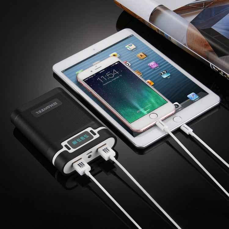 HAWEEL DIY 4 x 18650 Battery (Not Included) 10000mAh Power Bank Shell Box with 2 x USB Output & Display for iPhone, Galaxy, Sony, HTC, Google, Huawei, Xiaomi, Lenovo and other Smartphones
