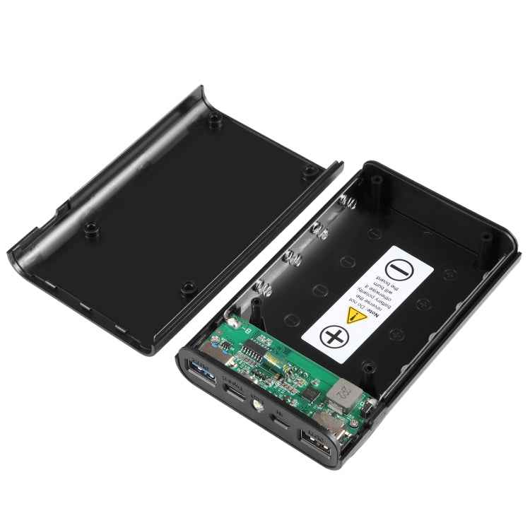 HAWEEL DIY 4x 18650 Battery (Not Included) 12000mAh Dual-way QC Charger Power Bank Shell Box with 2x USB Output & Display,  Support QC 2.0 / QC 3.0 / FCP / SFCP /  AFC / MTK / BC 1.2 / PD