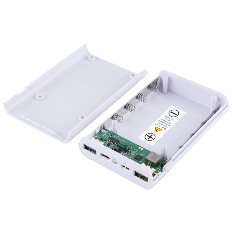 HAWEEL DIY 4x 18650 Battery (Not Included) 12000mAh Dual-way QC Charger Power Bank Shell Box with 2x USB Output & Display,  Support QC 2.0 / QC 3.0 / FCP / SFCP /  AFC / MTK / BC 1.2 / PD