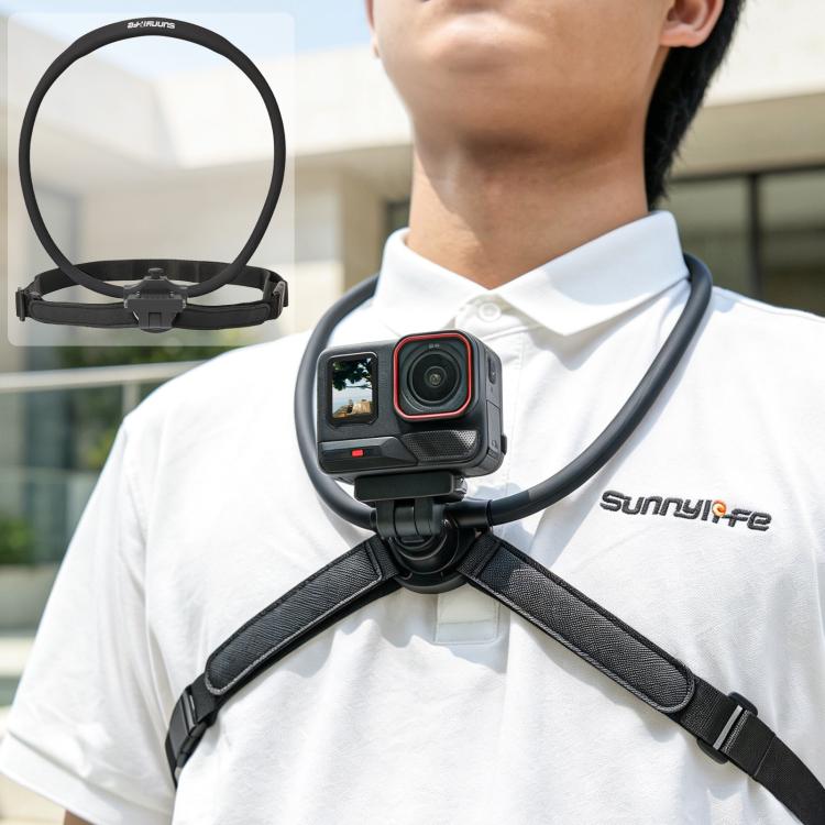 Sunnylife Magnetic POV Neck Mount Hand Free Video Vlog Neck Adjustable Selfie Holder with Body Strap For Insta360 X4 Air / X5 / Ace Pro 2 / 1 / Ace, For Insta360 X4 Air / X5 / Ace Pro 2 / 1 / Ace