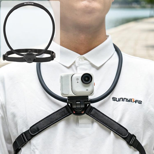 Sunnylife Magnetic POV Neck Mount Hand Free Video Vlog Neck Adjustable Selfie Holder with Body Strap For Insta360 GO Ultra, For Insta360 GO Ultra