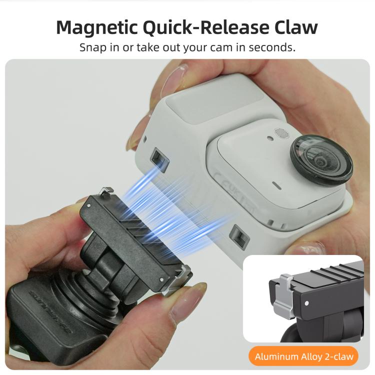 For Insta360 GO Ultra Sunnylife Magnetic Quick-Release Flexible Mount Series 360 Strap Wrap Band Mount Bike Tube Clip Holder, For Insta360 GO Ultra