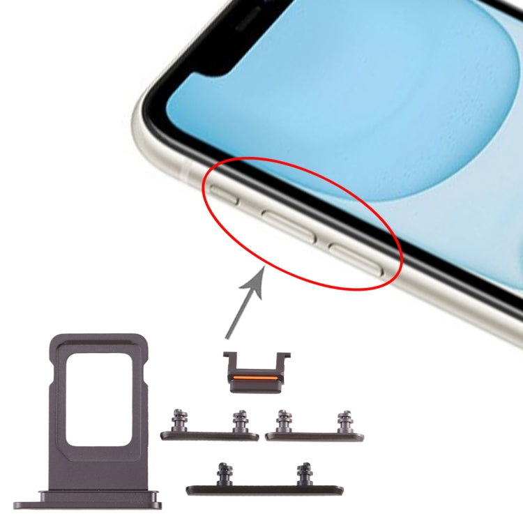 SIM Card Tray + Side Key for iPhone 11, For iPhone 11 (Purple)(Single card), For iPhone 11, For iPhone 11(Single card), For iPhone 11(Yellow)(Single card)