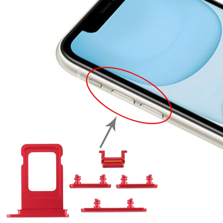 SIM Card Tray + Side Key for iPhone 11, For iPhone 11(Single card), For iPhone 11(Yellow)(Single card), For iPhone 11 (Purple)(Single card), For iPhone 11