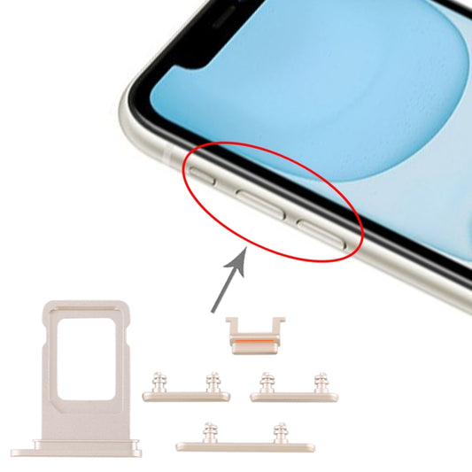 SIM Card Tray + Side Key for iPhone 11, For iPhone 11(Single card), For iPhone 11(Yellow)(Single card), For iPhone 11 (Purple)(Single card), For iPhone 11