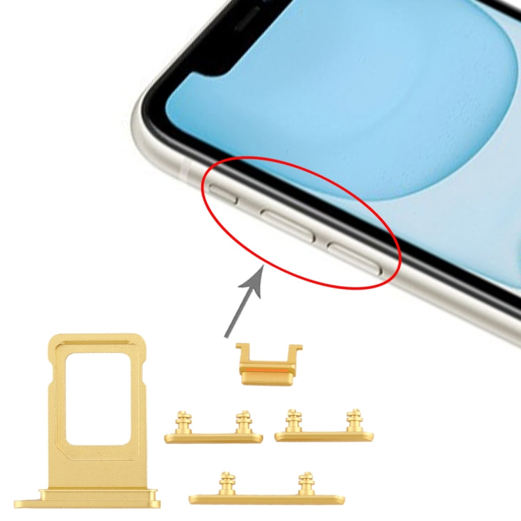 SIM Card Tray + Side Key for iPhone 11, For iPhone 11(Single card), For iPhone 11(Yellow)(Single card), For iPhone 11 (Purple)(Single card), For iPhone 11