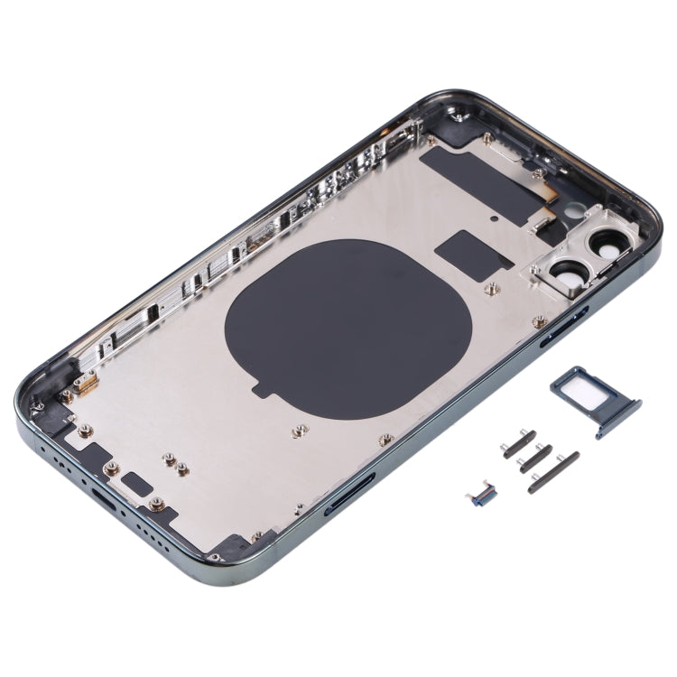 Electroplated Frame Back Housing Cover with Appearance Imitation of iP13 Pro for iPhone 11, for iPhone 11(Electroplated Frame,Green)