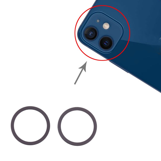 2 PCS Rear Camera Glass Lens Metal Protector Hoop Ring for iPhone 12, For iPhone 12
