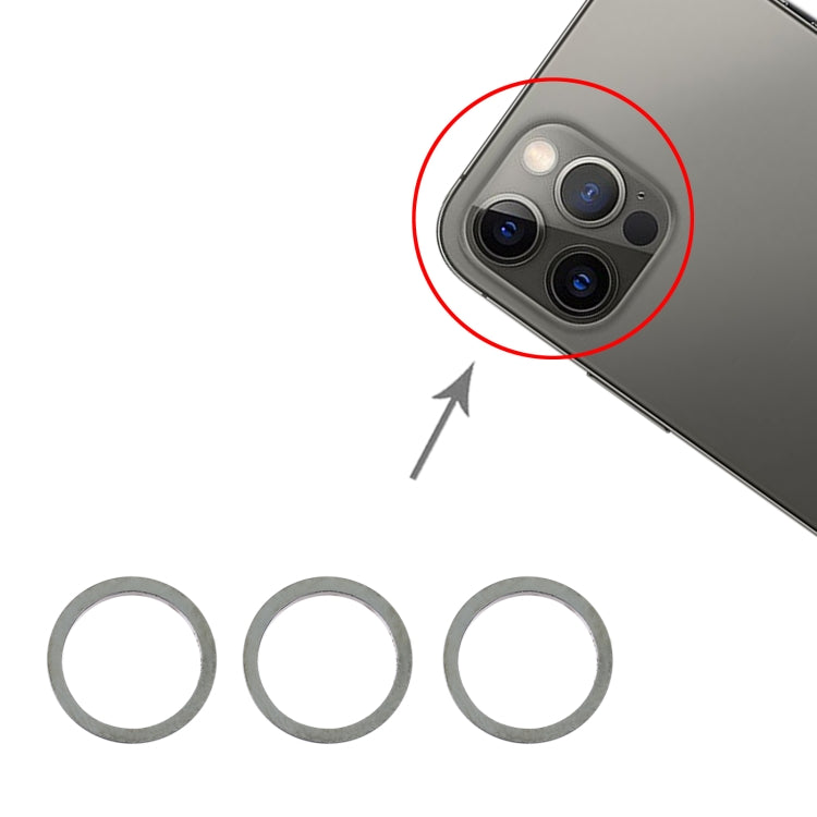 3 PCS Rear Camera Glass Lens Metal Protector Hoop Ring for iPhone 12 Pro, For iPhone 12 Pro