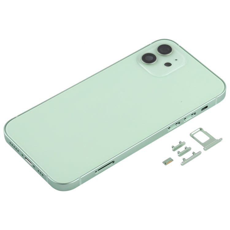 Back Housing Cover with SIM Card Tray & Side  Keys & Camera Lens for iPhone 12(White), For iPhone 12(with Card Tray), For iPhone 12(with SIM Card Tray), Back Housing Cover for 12