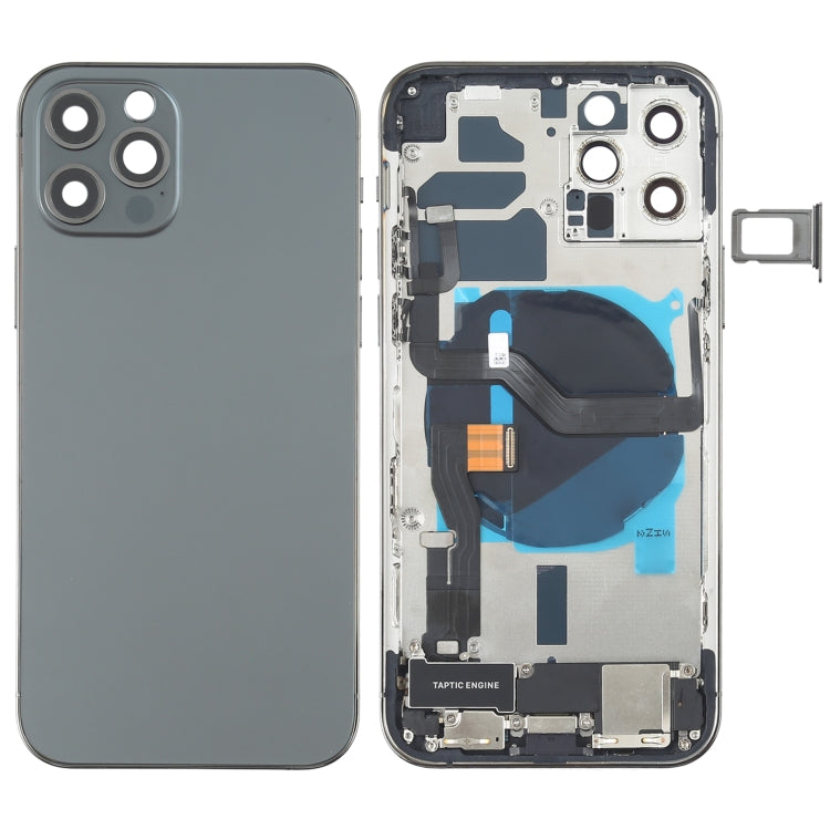 Battery Back Cover Assembly (with Side Keys & Speaker Ringer Buzzer & Motor & Camera Lens & Card Tray & Power Button + Volume Button + Charging Port & Wireless Charging Module) for iPhone 12 Pro, For iPhone 12 Pro(Blue), For iPhone 12 Pro(White)�������...